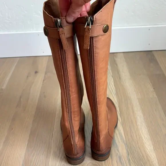 Sam Edelman Penny Riding Boots Tall Leather Brown Equestrian Womens Size 8 - Picture 7 of 13